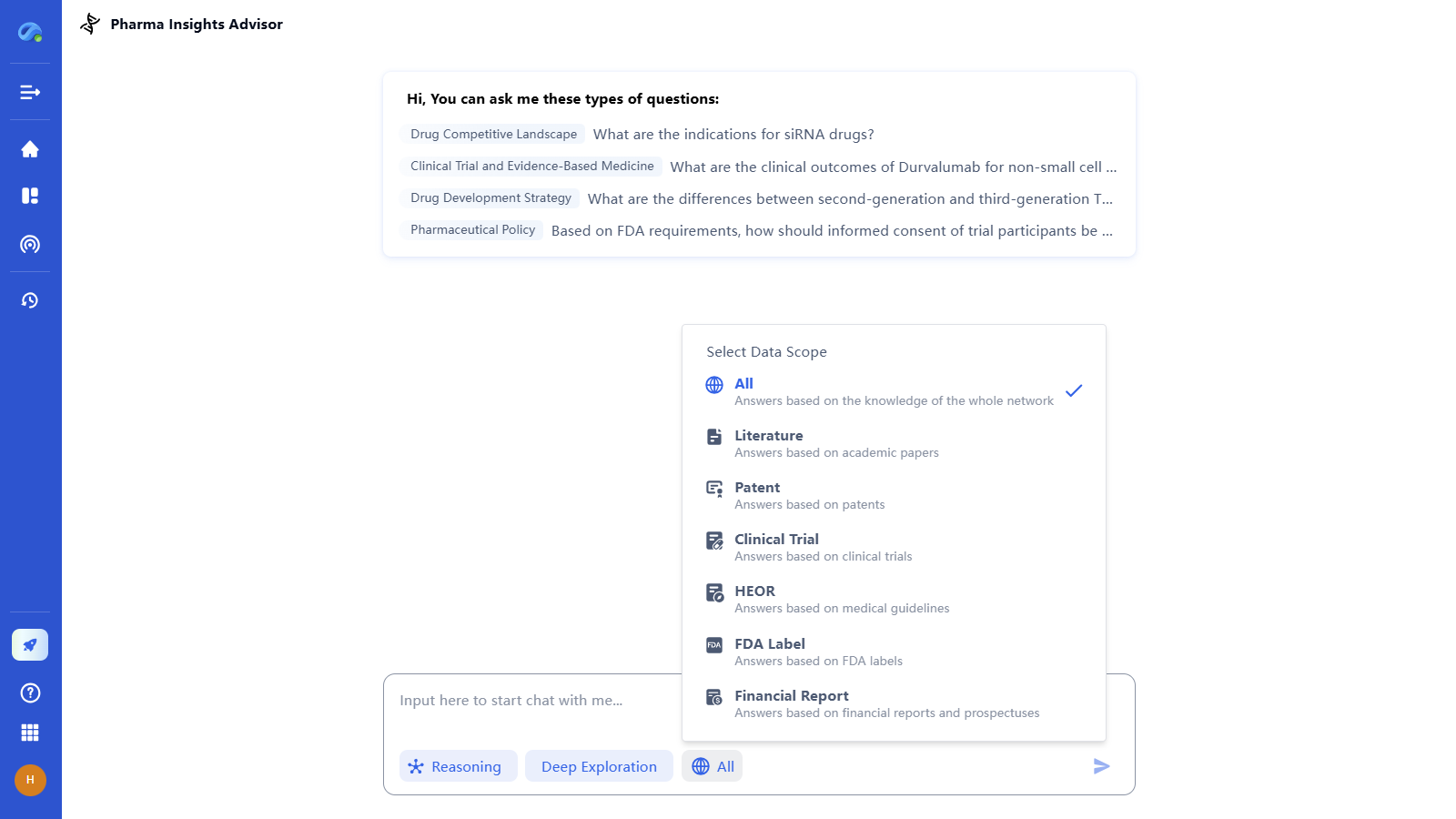 Step 2 – Select Data Scope and Reasoning Mode